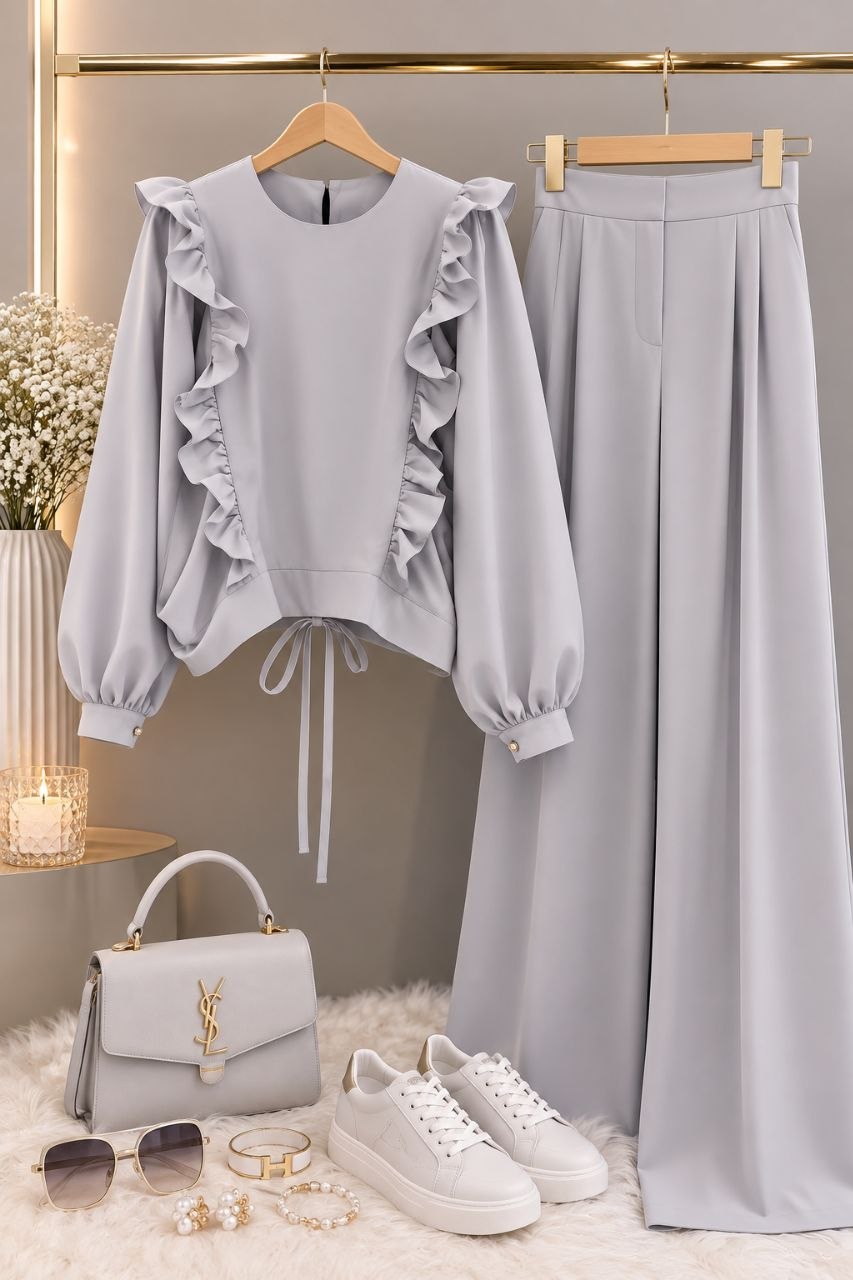 شومیز عروسکی طوسی